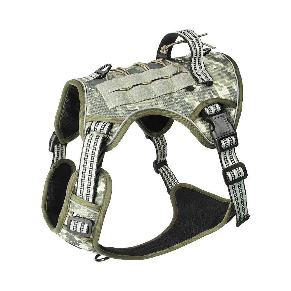 Tactical No-Pull Dog Harness | Heavy-Duty MOLLE Military Vest