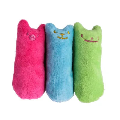 Interactive Catnip Plush Chew Toy | Crinkle Squeak Kitten Dental Doll
