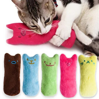 Interactive Catnip Plush Chew Toy | Crinkle Squeak Kitten Dental Doll