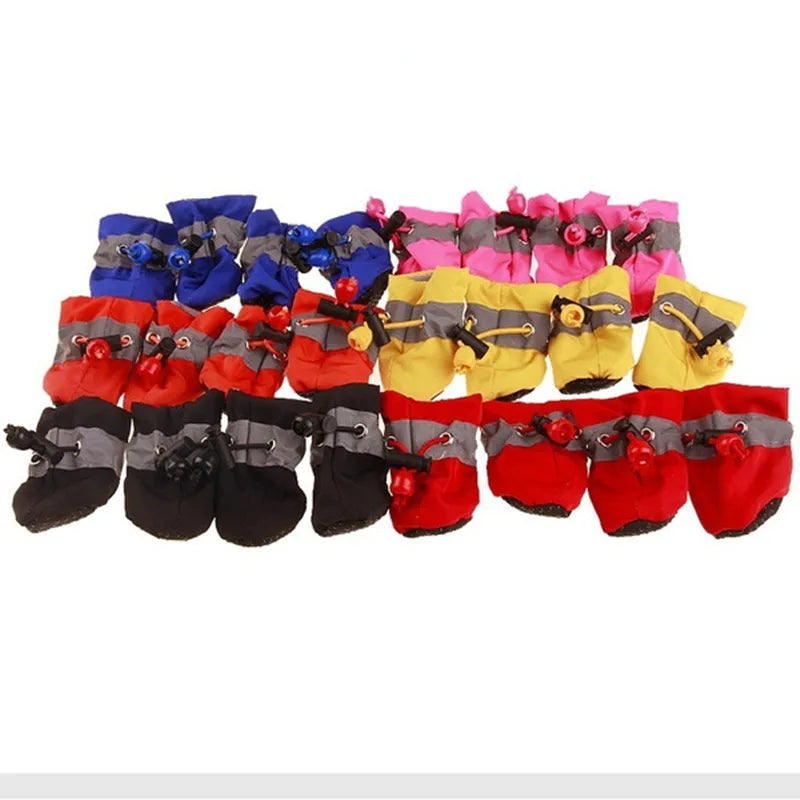 Waterproof Anti‑Slip Dog Boots – 4‑Pack Rain Shoes for Small Pets