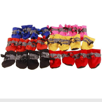 Waterproof Anti‑Slip Dog Boots – 4‑Pack Rain Shoes for Small Pets