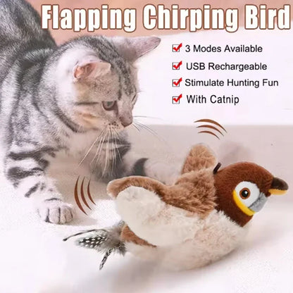 Interactive Flapping Bird Cat Toy | Rechargeable Touch Activated Pet Toy