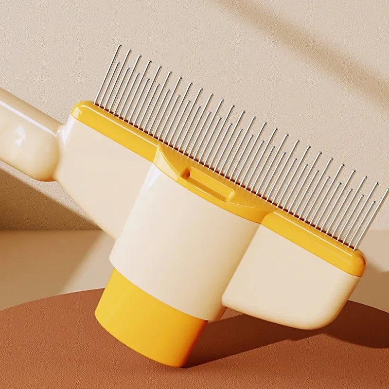 Self-Cleaning Slicker Pet Brush | One-Button Grooming & Massage Comb