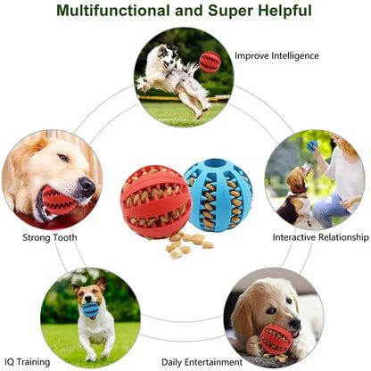 Interactive Dog Treat Dispenser Ball / Dental Chew Tooth Cleaning Toy