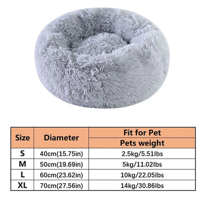 Calming Faux Fur Donut Pet Bed | Washable Round Nesting Cushion