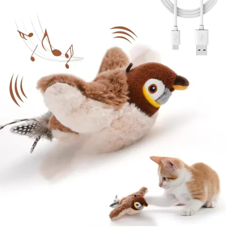 Interactive Flapping Bird Cat Toy | Rechargeable Touch Activated Pet Toy