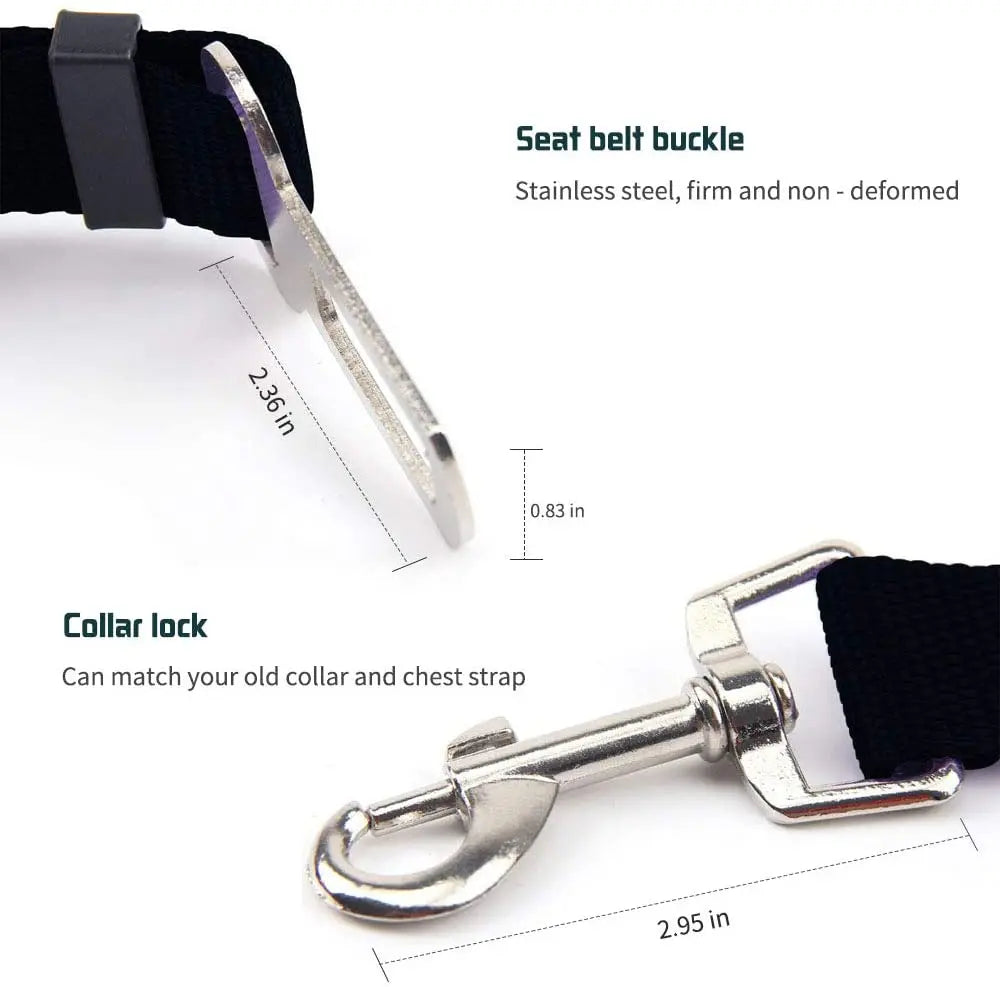 Universal Adjustable Pet Dog Car Seat Belt | Durable Vehicle Safety Lead