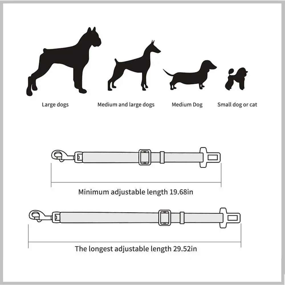 Universal Adjustable Pet Dog Car Seat Belt | Durable Vehicle Safety Lead