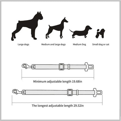 Universal Adjustable Pet Dog Car Seat Belt | Durable Vehicle Safety Lead