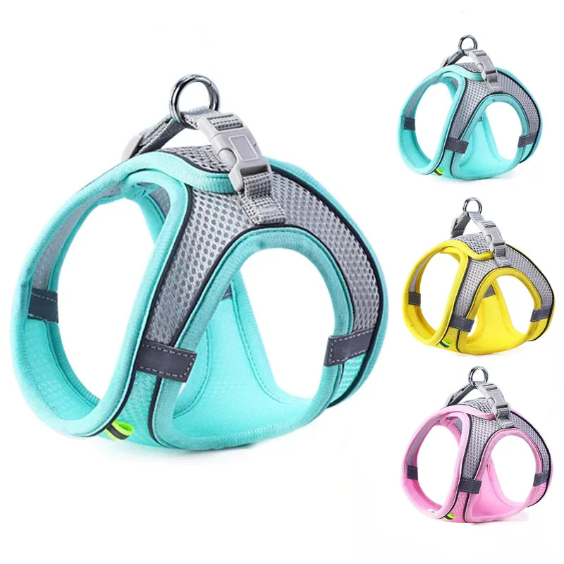 Reflective Mesh Dog Harness Vest | No-Pull Breathable Pet Leash Set
