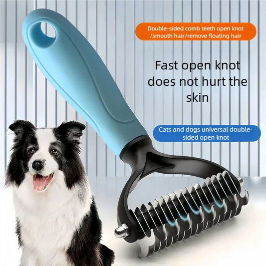 Double-Sided Pet Deseeding Brush | Stainless Steel Grooming Comb