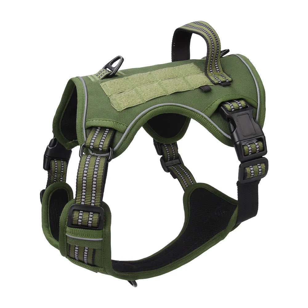 Tactical No-Pull Dog Harness | Heavy-Duty MOLLE Military Vest