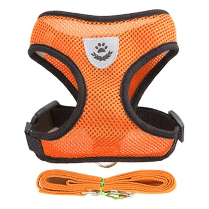 Reflective Mesh Dog Harness Vest | No-Choke Adjustable Pet Leash Set