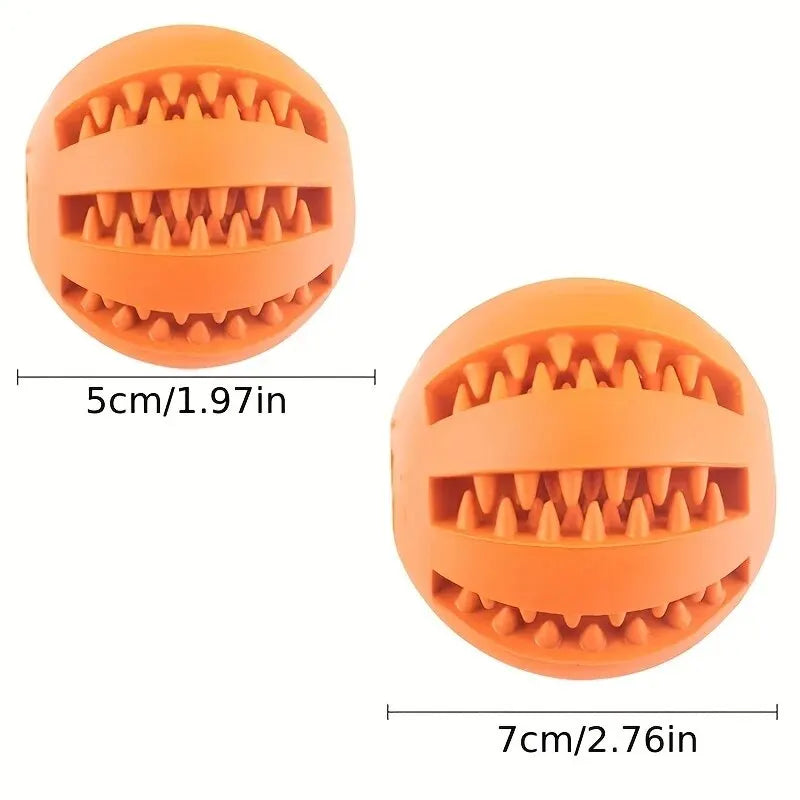 Interactive Dog Treat Dispenser Ball / Dental Chew Tooth Cleaning Toy