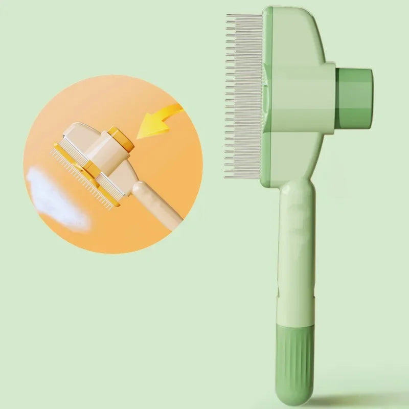 Self-Cleaning Slicker Pet Brush | One-Button Grooming & Massage Comb