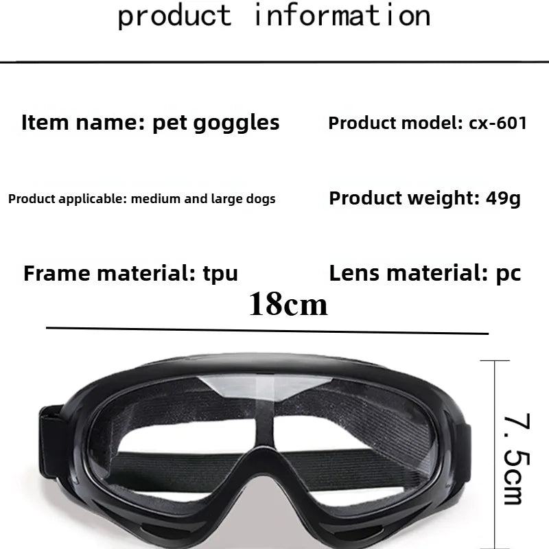 UV Protection Adjustable Dog Goggles | Tinted Anti-Glare Pet Sunglasses