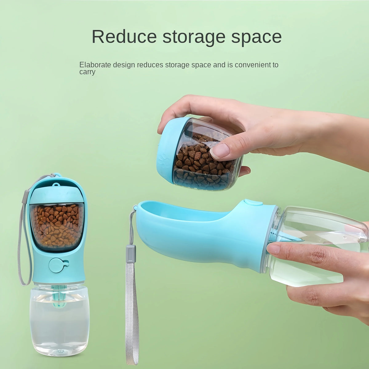 Portable Dog Water Bottle with Food Storage Container for Travel