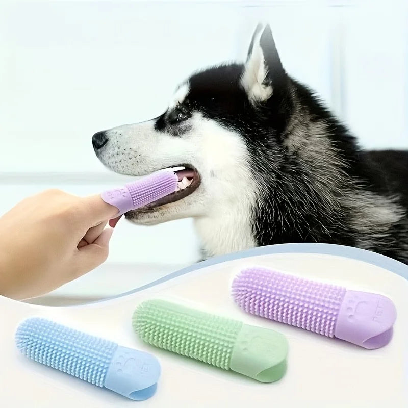 360° Silicone Dog Finger Toothbrush | Soft Pet Dental Cleaning Brush