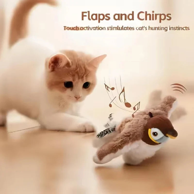 Interactive Flapping Bird Cat Toy | Rechargeable Touch Activated Pet Toy