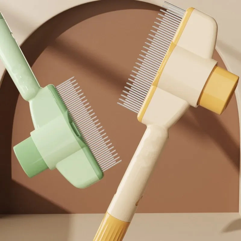 Self-Cleaning Slicker Pet Brush | One-Button Grooming & Massage Comb