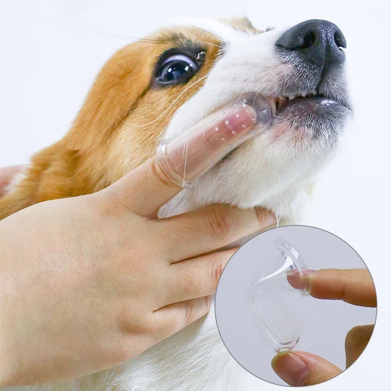 360° Silicone Dog Finger Toothbrush | Soft Pet Dental Cleaning Brush