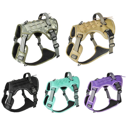 Tactical No-Pull Dog Harness | Heavy-Duty MOLLE Military Vest