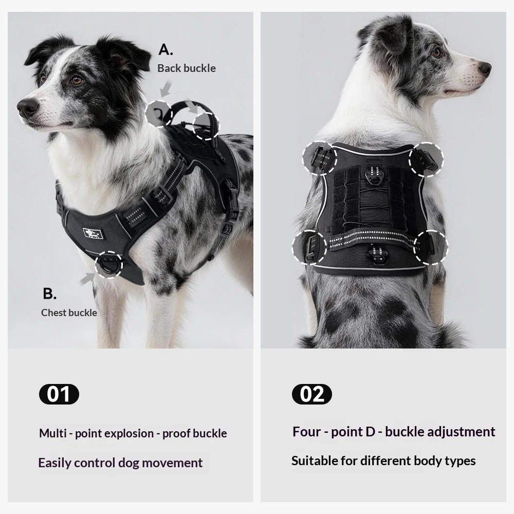 Tactical No-Pull Dog Harness | Heavy-Duty MOLLE Military Vest