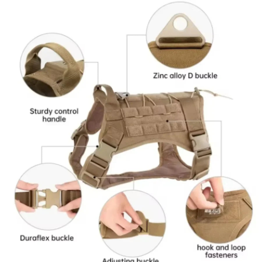 Tactical No-Pull Dog Harness | Heavy-Duty Padded Military Training Vest