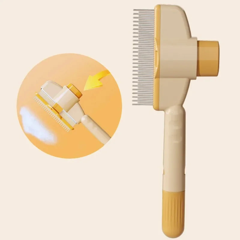 Self-Cleaning Slicker Pet Brush | One-Button Grooming & Massage Comb