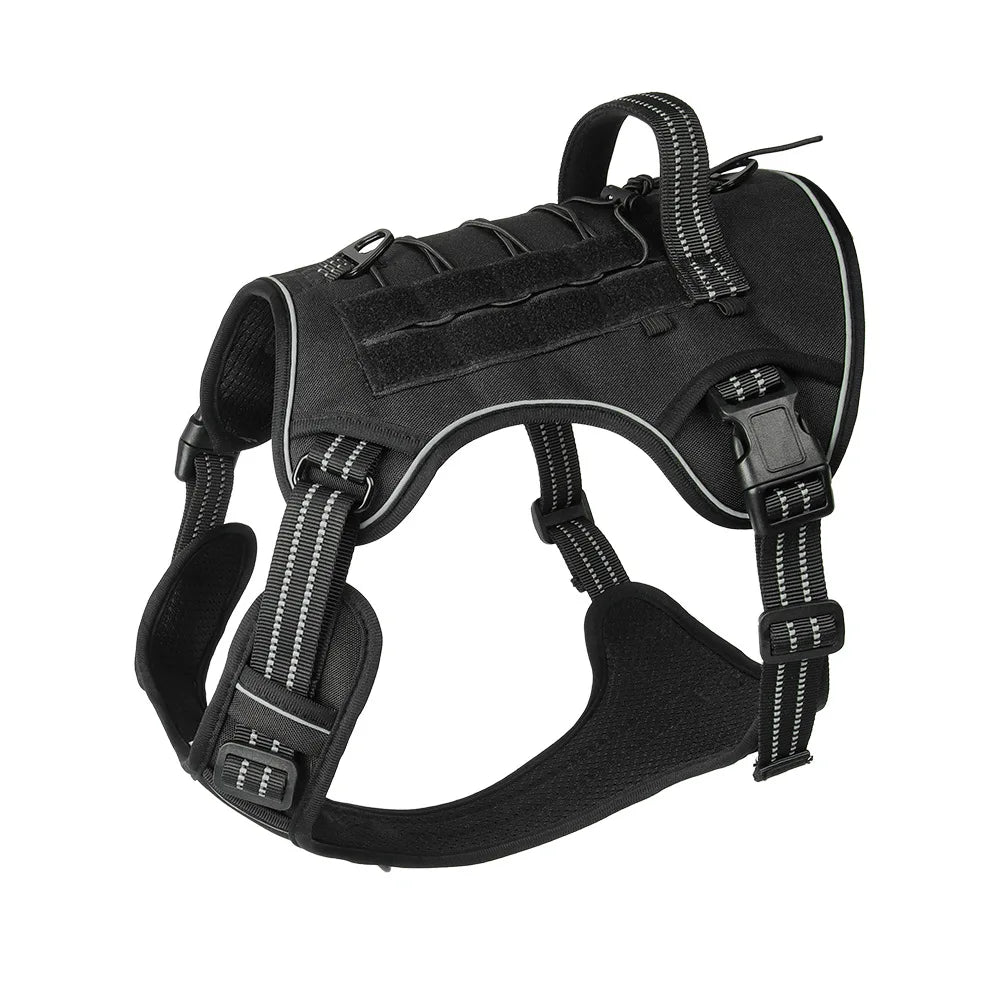 Tactical No-Pull Dog Harness | Heavy-Duty MOLLE Military Vest