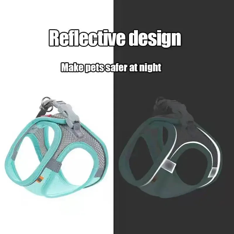 Reflective Mesh Dog Harness Vest | No-Pull Breathable Pet Leash Set