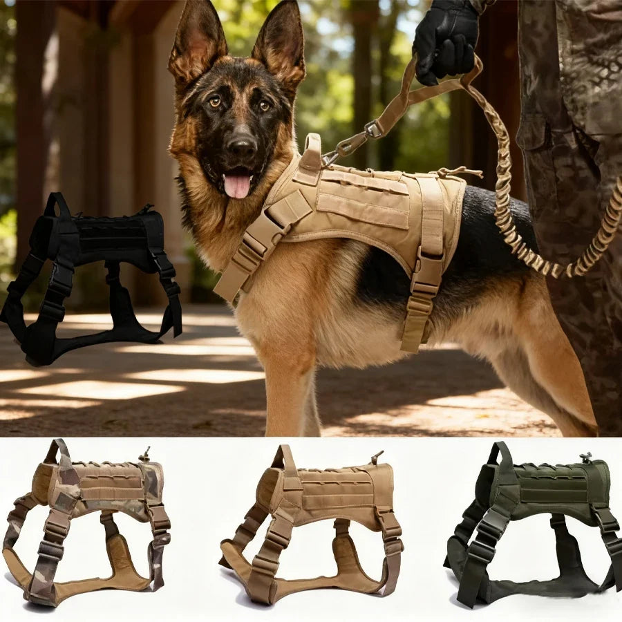 Tactical No-Pull Dog Harness | Heavy-Duty Padded Military Training Vest