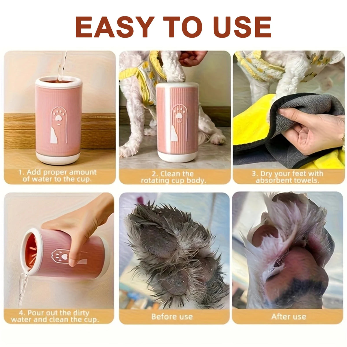 Portable Pet Paw Cleaner Cup for Dogs & Cats – Gentle Silicone Paw Washer