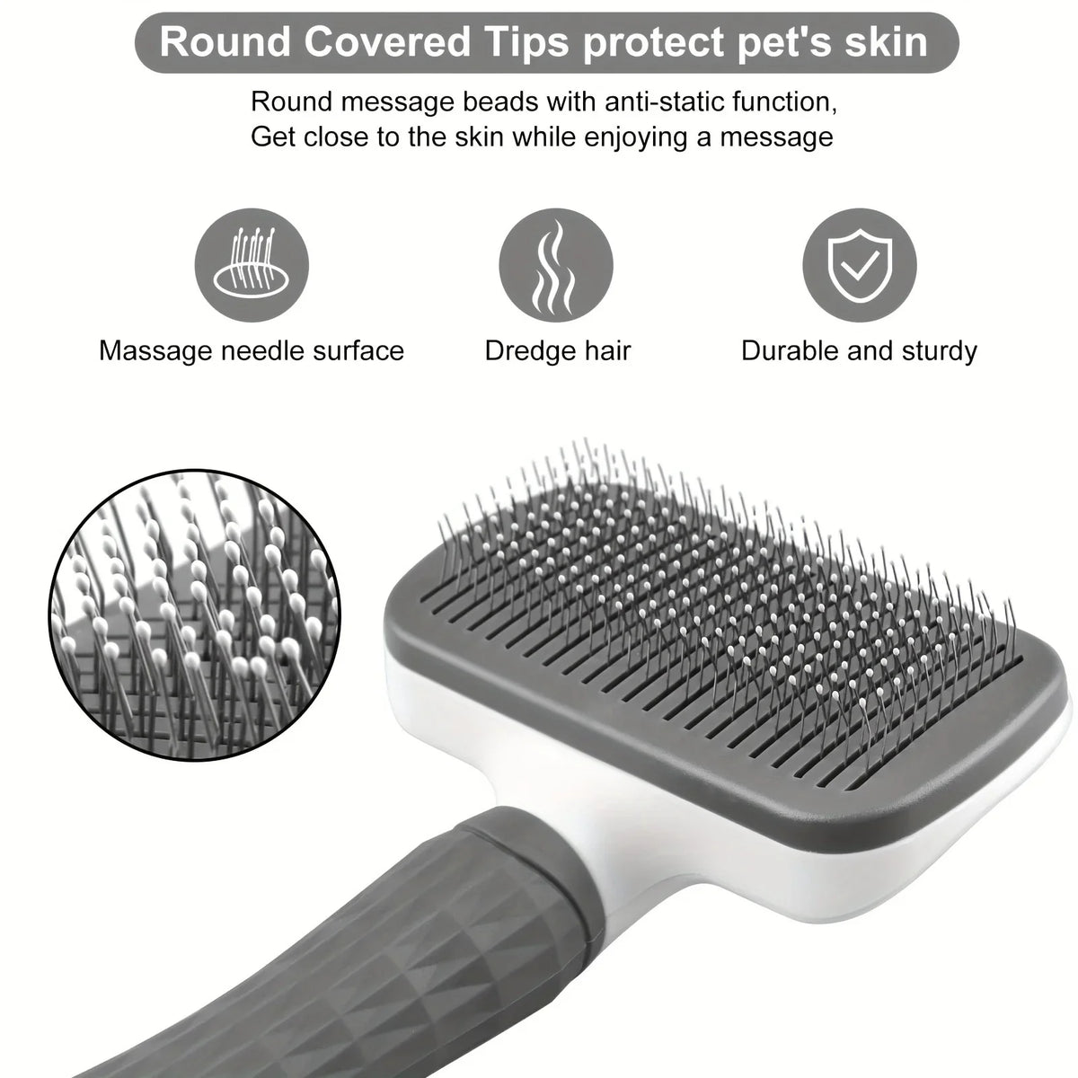 Self-Cleaning Pet Slicker Brush for Dogs & Cats