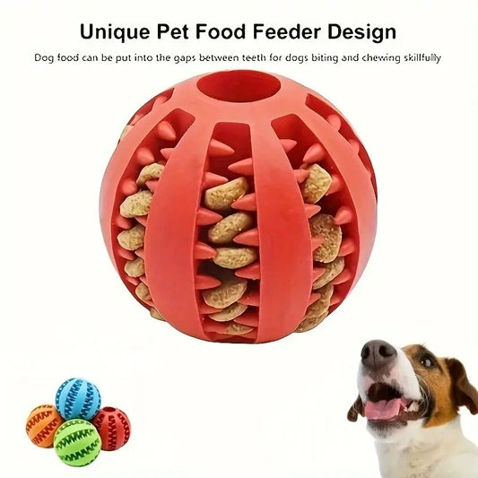 Interactive Dog Treat Dispenser Ball / Dental Chew Tooth Cleaning Toy