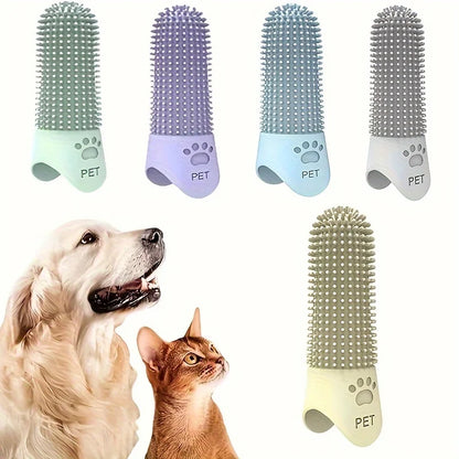 360° Silicone Dog Finger Toothbrush | Soft Pet Dental Cleaning Brush