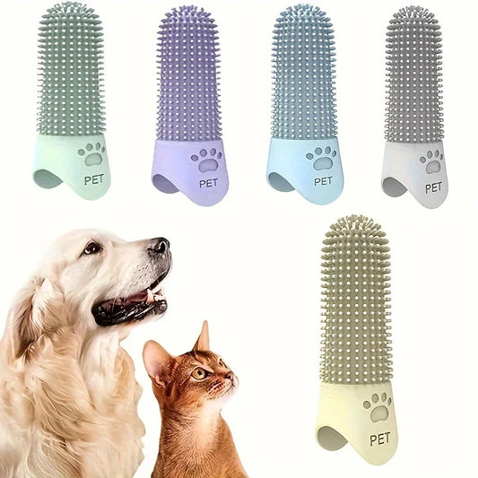 360° Silicone Dog Finger Toothbrush | Soft Pet Dental Cleaning Brush