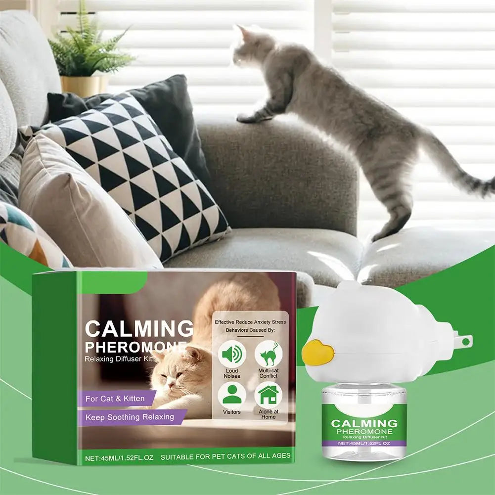 Pheromone Cat Calming Diffuser Kit | Anti-Anxiety Stress Relief Refill