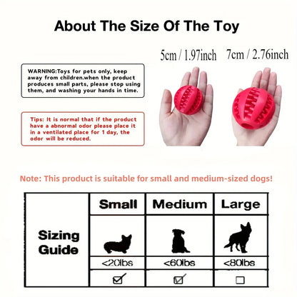 Interactive Dog Treat Dispenser Ball / Dental Chew Tooth Cleaning Toy