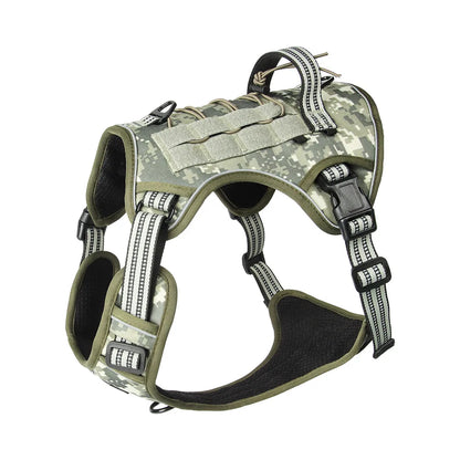Tactical No-Pull Dog Harness | Heavy-Duty MOLLE Military Vest