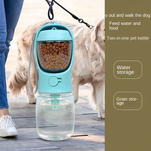 Portable Dog Water Bottle with Food Storage Container for Travel