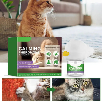 Pheromone Cat Calming Diffuser Kit | Anti-Anxiety Stress Relief Refill