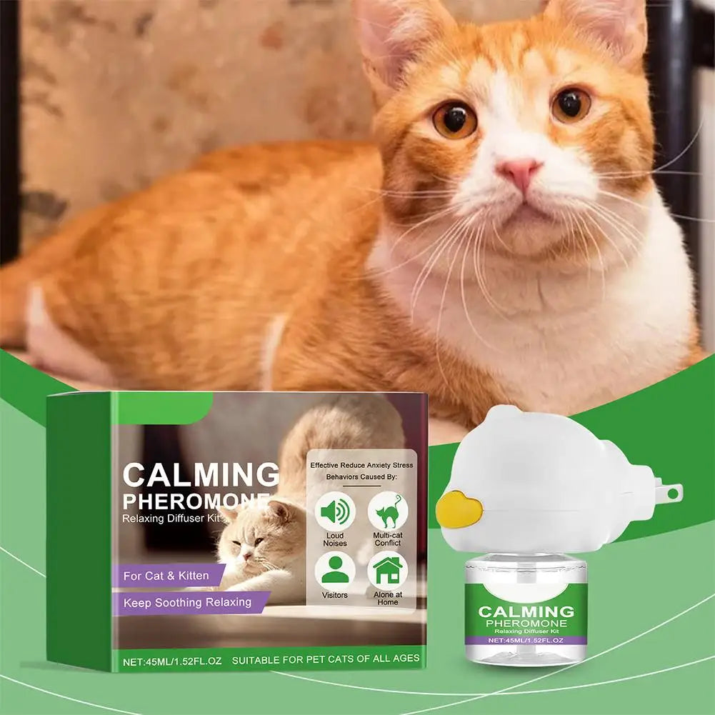 Pheromone Cat Calming Diffuser Kit | Anti-Anxiety Stress Relief Refill