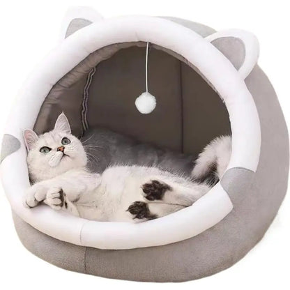 Cozy Self-Warming Pet Cave Bed for Cats & Small Dogs