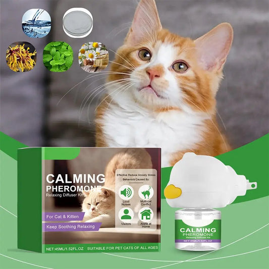 Pheromone Cat Calming Diffuser Kit | Anti-Anxiety Stress Relief Refill